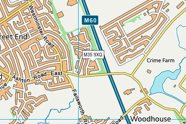 M35 9XQ map - OS VectorMap District (Ordnance Survey)