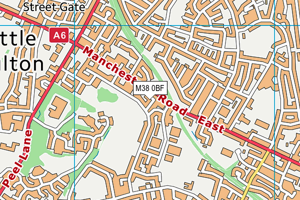 M38 0BF map - OS VectorMap District (Ordnance Survey)