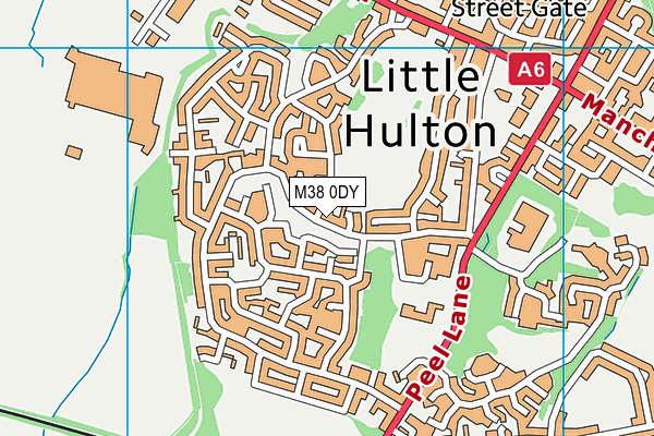 M38 0DY map - OS VectorMap District (Ordnance Survey)