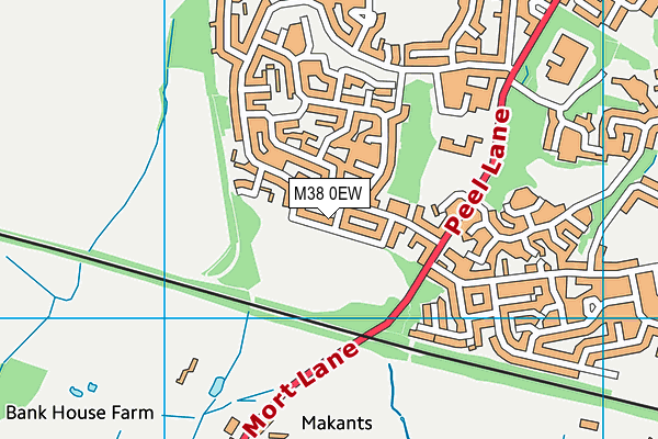 M38 0EW map - OS VectorMap District (Ordnance Survey)