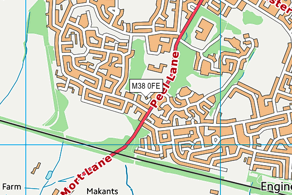 M38 0FE map - OS VectorMap District (Ordnance Survey)