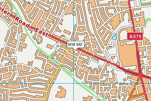 M38 9AF map - OS VectorMap District (Ordnance Survey)