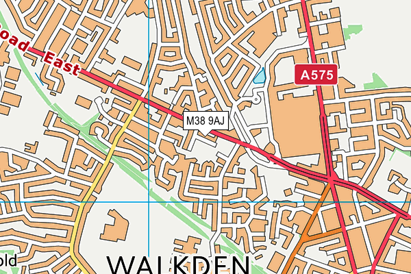 M38 9AJ map - OS VectorMap District (Ordnance Survey)