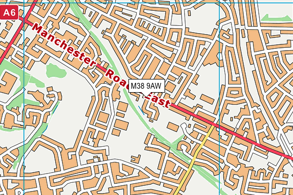 M38 9AW map - OS VectorMap District (Ordnance Survey)