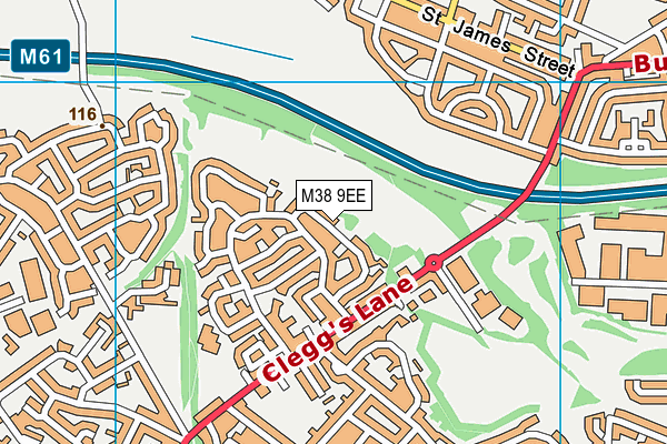 M38 9EE map - OS VectorMap District (Ordnance Survey)