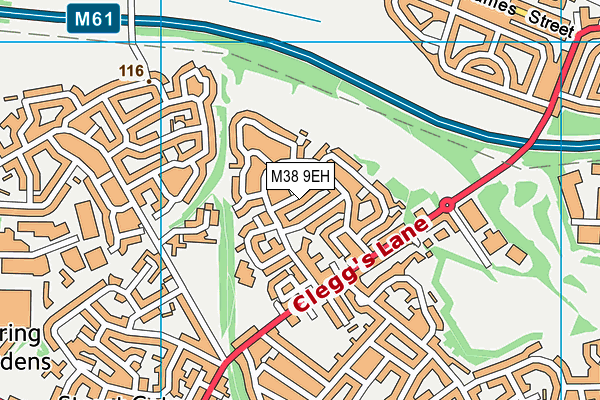 M38 9EH map - OS VectorMap District (Ordnance Survey)