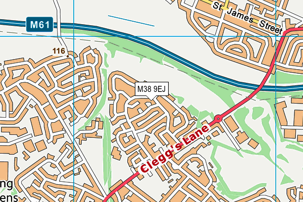 M38 9EJ map - OS VectorMap District (Ordnance Survey)