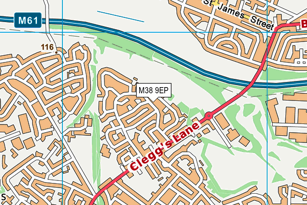 M38 9EP map - OS VectorMap District (Ordnance Survey)