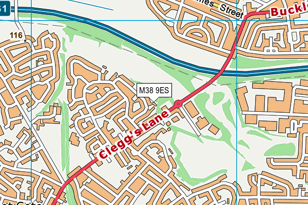 M38 9ES map - OS VectorMap District (Ordnance Survey)