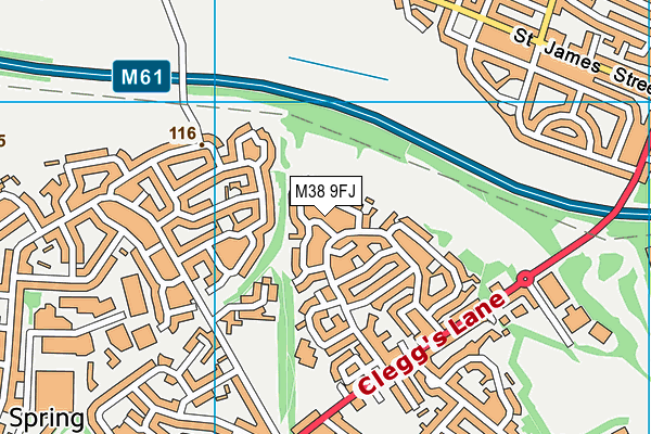 M38 9FJ map - OS VectorMap District (Ordnance Survey)