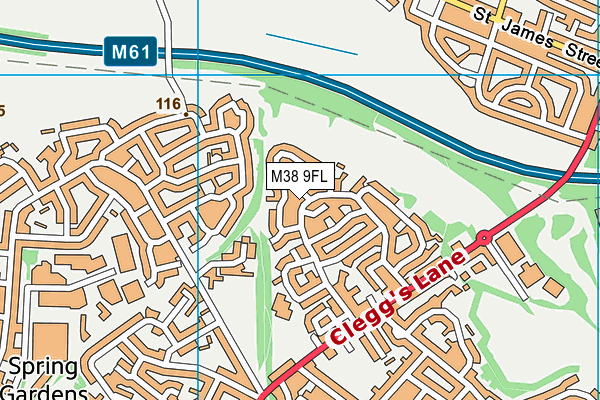 M38 9FL map - OS VectorMap District (Ordnance Survey)