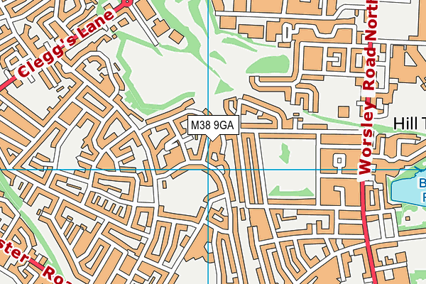 M38 9GA map - OS VectorMap District (Ordnance Survey)