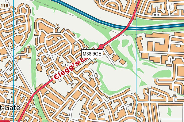 M38 9GE map - OS VectorMap District (Ordnance Survey)