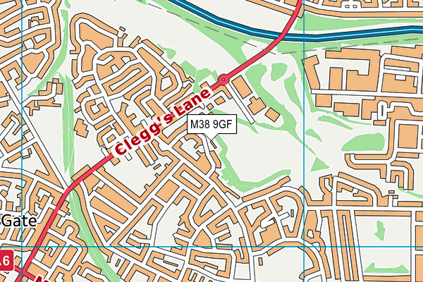 M38 9GF map - OS VectorMap District (Ordnance Survey)