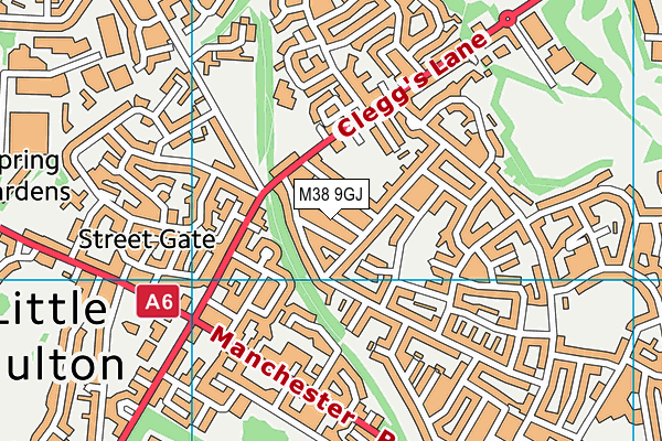 M38 9GJ map - OS VectorMap District (Ordnance Survey)