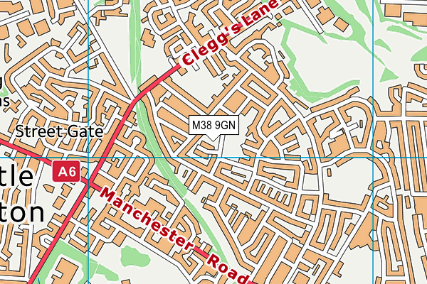 M38 9GN map - OS VectorMap District (Ordnance Survey)