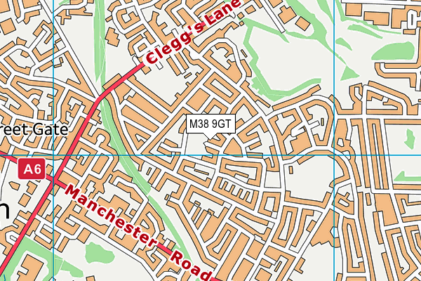 M38 9GT map - OS VectorMap District (Ordnance Survey)