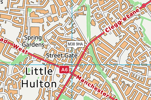 M38 9HA map - OS VectorMap District (Ordnance Survey)