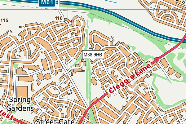 M38 9HB map - OS VectorMap District (Ordnance Survey)