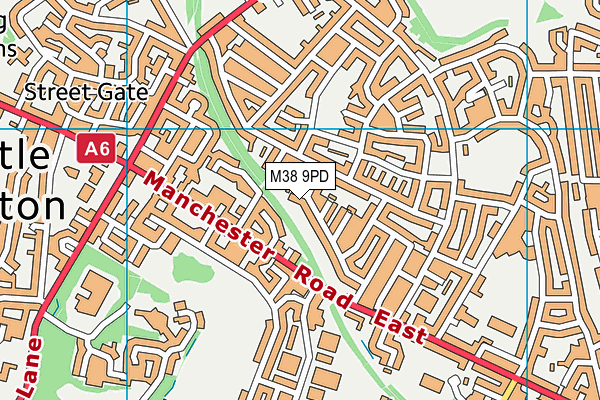 M38 9PD map - OS VectorMap District (Ordnance Survey)