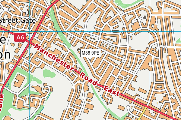 M38 9PE map - OS VectorMap District (Ordnance Survey)