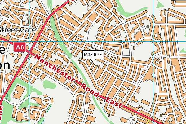 M38 9PF map - OS VectorMap District (Ordnance Survey)