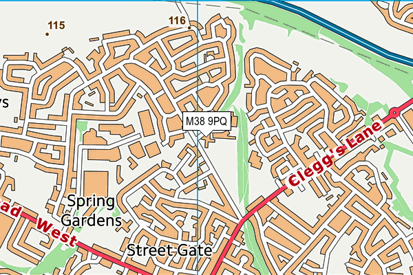 M38 9PQ map - OS VectorMap District (Ordnance Survey)