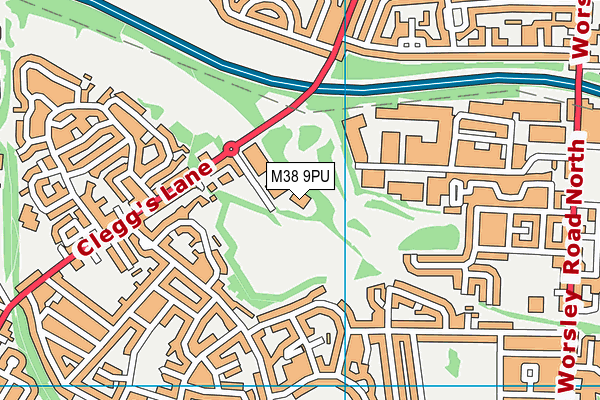 M38 9PU map - OS VectorMap District (Ordnance Survey)