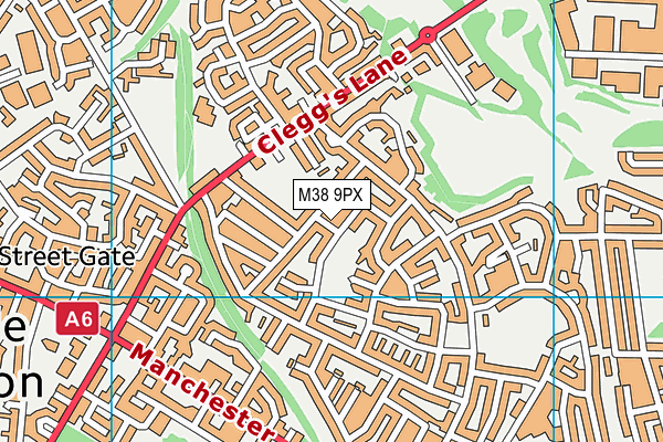 M38 9PX map - OS VectorMap District (Ordnance Survey)