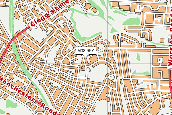 M38 9PY map - OS VectorMap District (Ordnance Survey)