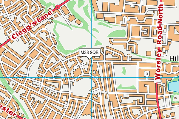 M38 9QB map - OS VectorMap District (Ordnance Survey)