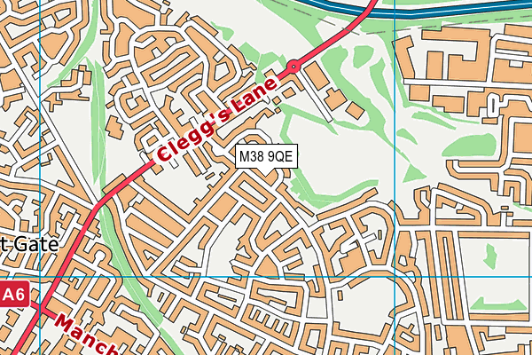 M38 9QE map - OS VectorMap District (Ordnance Survey)