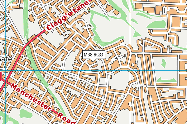 M38 9QG map - OS VectorMap District (Ordnance Survey)