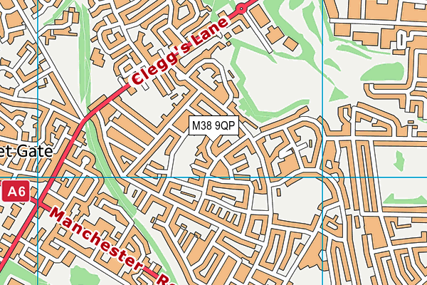 M38 9QP map - OS VectorMap District (Ordnance Survey)