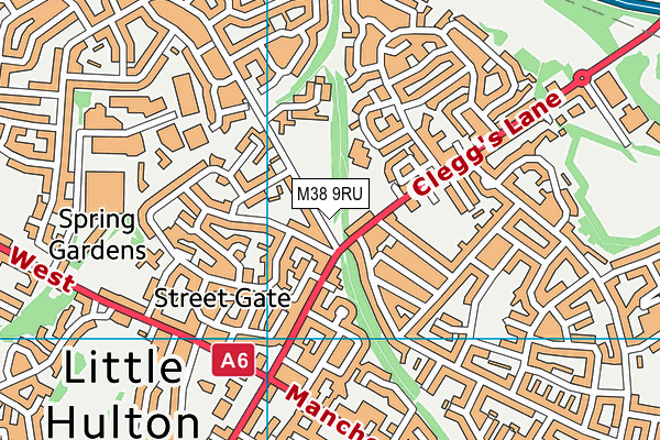 M38 9RU map - OS VectorMap District (Ordnance Survey)