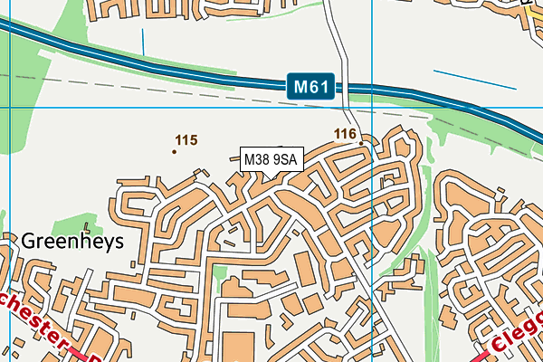 M38 9SA map - OS VectorMap District (Ordnance Survey)