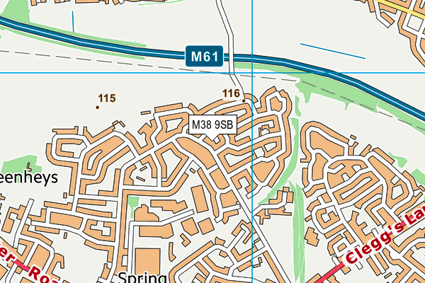 M38 9SB map - OS VectorMap District (Ordnance Survey)