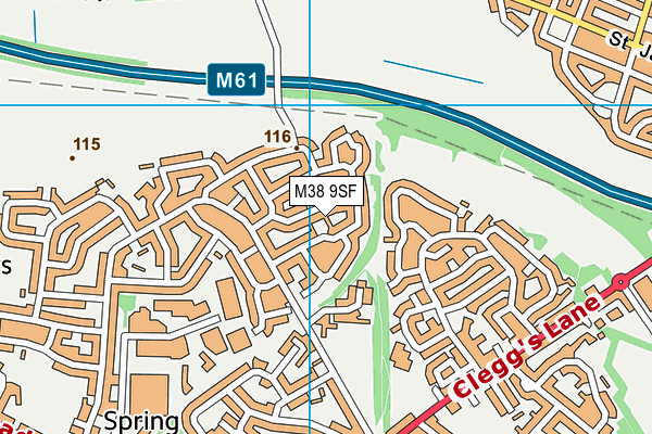 M38 9SF map - OS VectorMap District (Ordnance Survey)