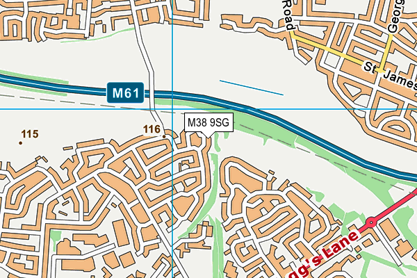 M38 9SG map - OS VectorMap District (Ordnance Survey)