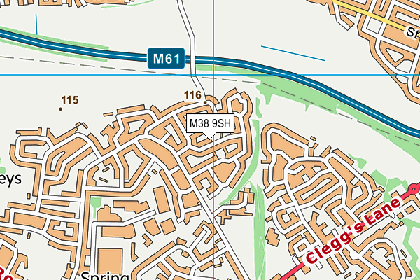 M38 9SH map - OS VectorMap District (Ordnance Survey)