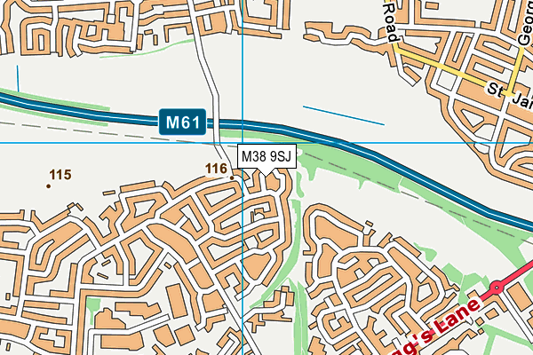 M38 9SJ map - OS VectorMap District (Ordnance Survey)