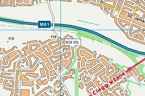 M38 9SL map - OS VectorMap District (Ordnance Survey)