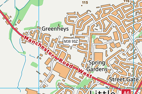 M38 9SZ map - OS VectorMap District (Ordnance Survey)