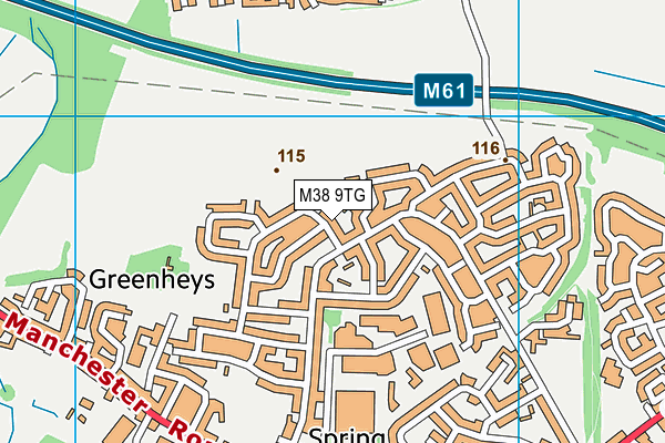 M38 9TG map - OS VectorMap District (Ordnance Survey)
