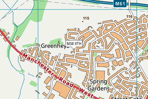 M38 9TH map - OS VectorMap District (Ordnance Survey)