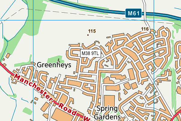 M38 9TL map - OS VectorMap District (Ordnance Survey)