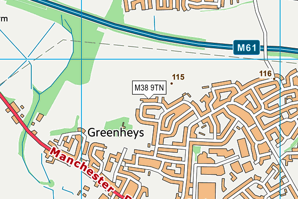 M38 9TN map - OS VectorMap District (Ordnance Survey)