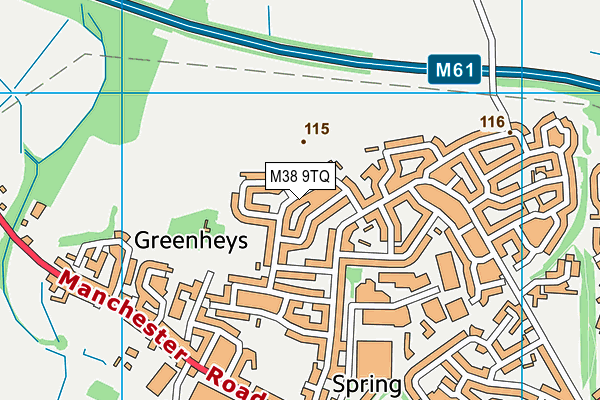 M38 9TQ map - OS VectorMap District (Ordnance Survey)