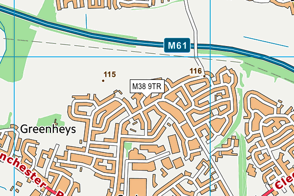 M38 9TR map - OS VectorMap District (Ordnance Survey)