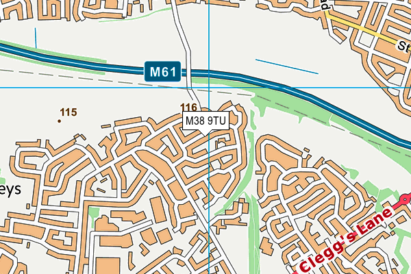 M38 9TU map - OS VectorMap District (Ordnance Survey)